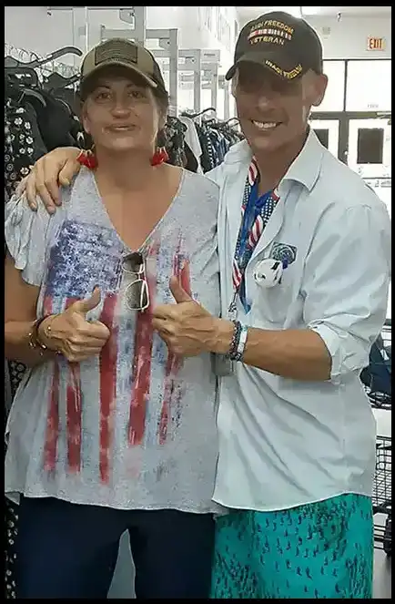 Americans Children Book Author David Haave with adopted Sissy Rebecca Cinci Goodwill drive Boca Raton FL oceans -- David Haave